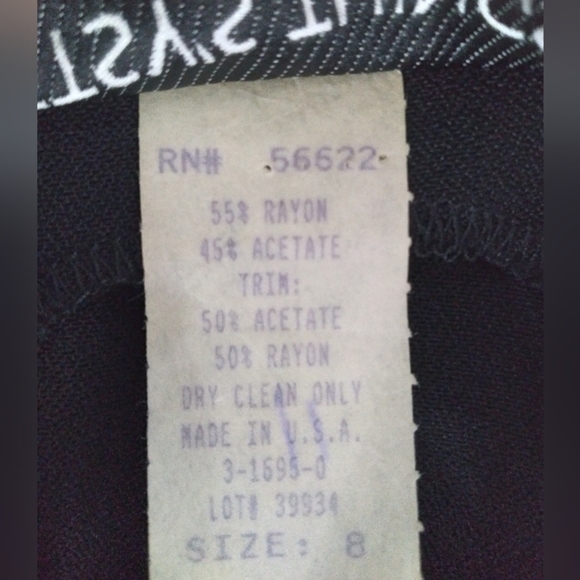 VINTAGE Betsy's Things Black Sleeveless Sheath Dress with Satin Trim - Picture 11 of 12